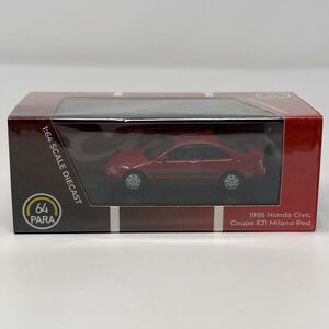 Para64 1995 Honda Civic Coupe EJ1 Milano Red 1:64 Scale Diecast PA-55764 LHD